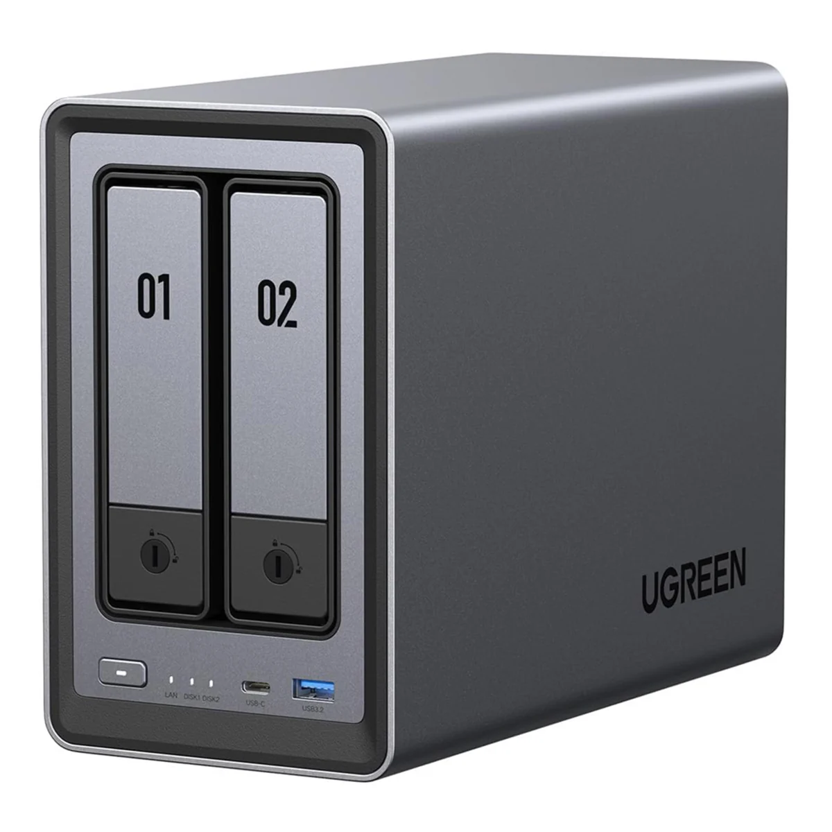 Ugreen NASync DXP2800 med två diskschakt